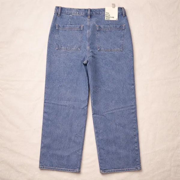 American Apparel Women Crop Wide Leg Jeans 30 Pink Tint Wash Y2K 90s‎ - Image 3