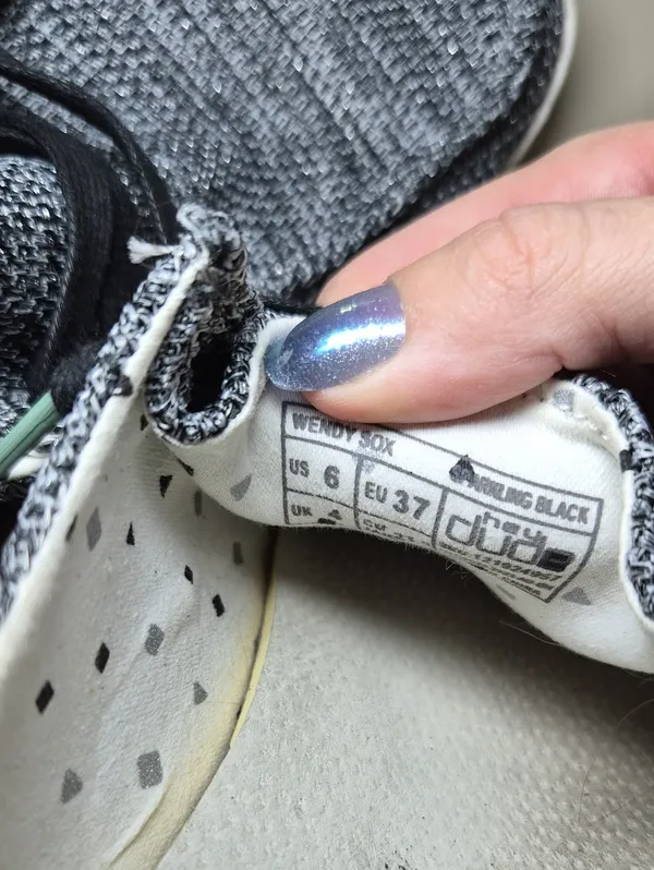 Glitter Wendy Sox Hey Dude Shoes Gray Knit Slip-On Sneakers 6 Loafers - Image 5