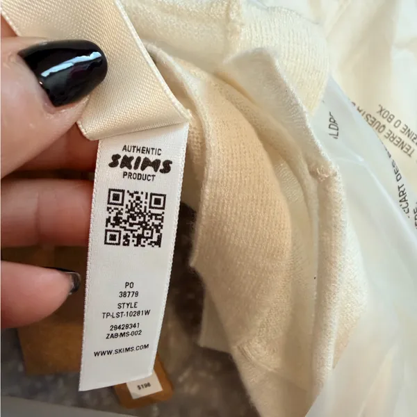 NWT Skims featherweight Cashmere cardigan women's size XS in egret ivory - Image 6