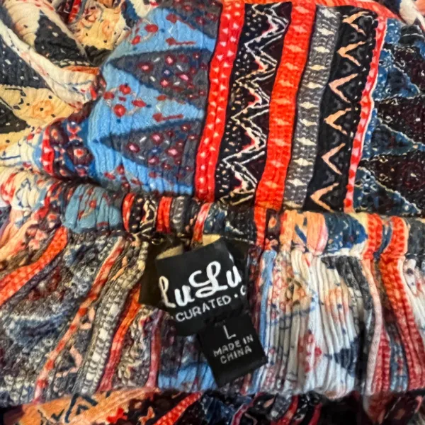 Lulus Bohemian Multicolor Off-Shoulder Dress - Image 2