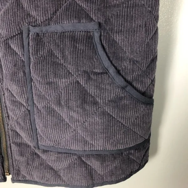 Wishlist Navy Bluw Quilted Corduroy Vest Puffer Country Club Fisherman NEW M - Image 3