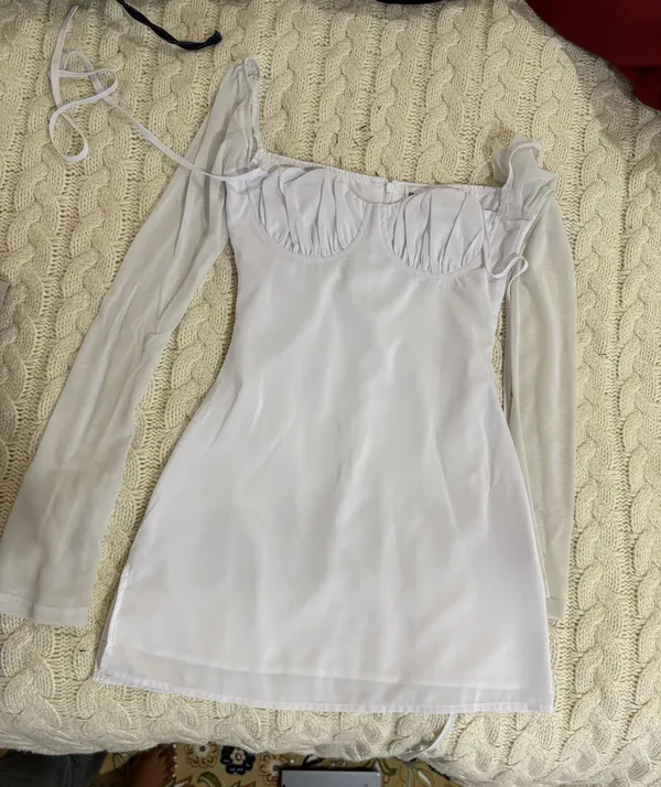 Princess Polly Sheer Sleeve Mini Dress - Image 4