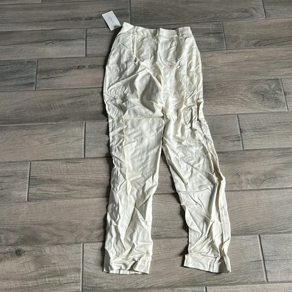 Cream pleated trousers - Image 5
