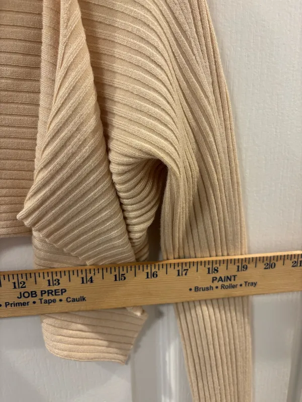 NWT Urban Outfitters Karla Ribbed Shrug Cardigan Bolero Cropped Ivory Beige Cozy S - Image 8