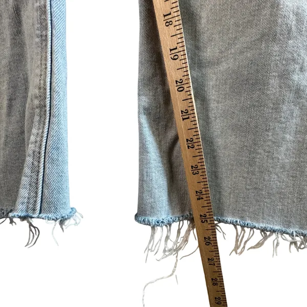 Old Navy Higher High-Rise Flare Jeans Light‎ Wash Raw Hem Cotton Stretch 18 Y2K - Image 8