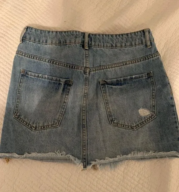 Forever 21 Distressed Denim Skirt - Image 3