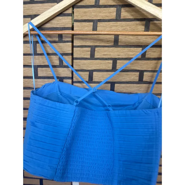 Madewell Blue Poplin Crop Tube Top Size‎ 8 - Image 7