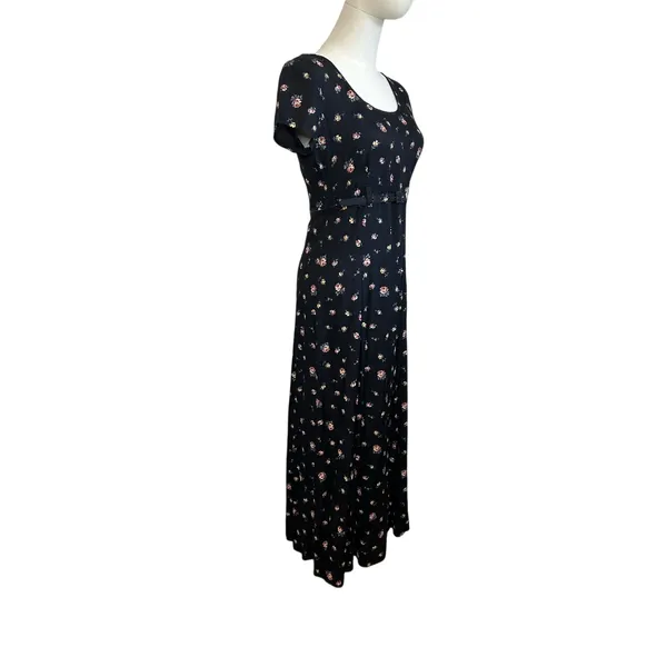 VTG 90s Decked Out Floral Belted Maxi Grunge Whimsigoth Medium Y2K Retro Boho - Image 10