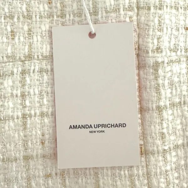 Amanda Uprichard | NWT | M | White with Gold Accent Tweed Fallon Romper - Image 6