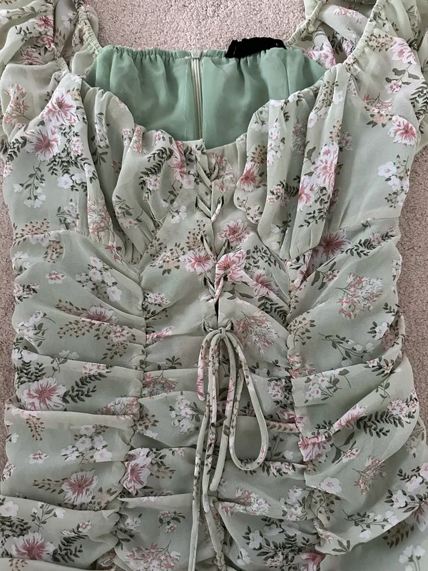 Hazel Boutique Green Floral Mini Dress - Image 7