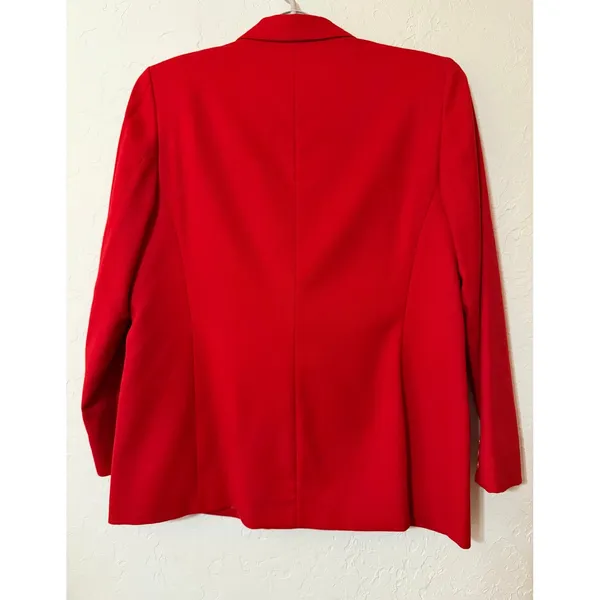 Vtg Pendleton Red Virgin Wool Blazer Jacket 14 Single Button USA Made Academia - Image 2