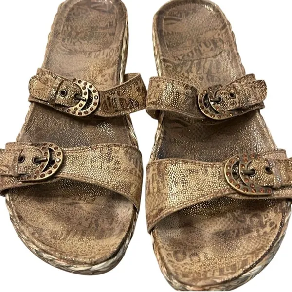 Stuart Weitzman Women's Slide Sandals Brown Size‎ 8.5 Elegant Design - Image 3