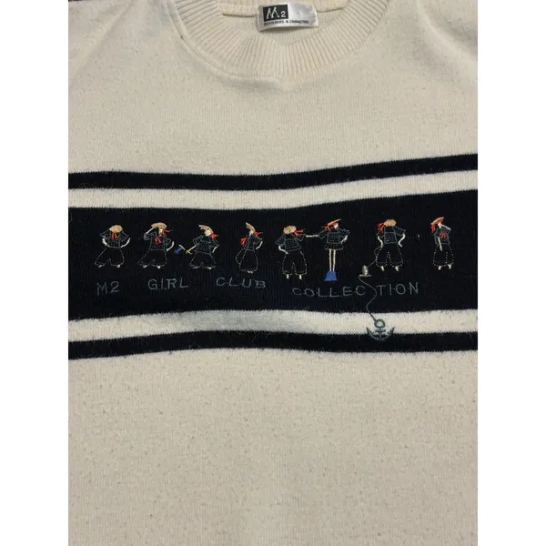 Vintage M2 Girl Club Collection Sweater Womens Small Medium Embroidered Golf - Image 2