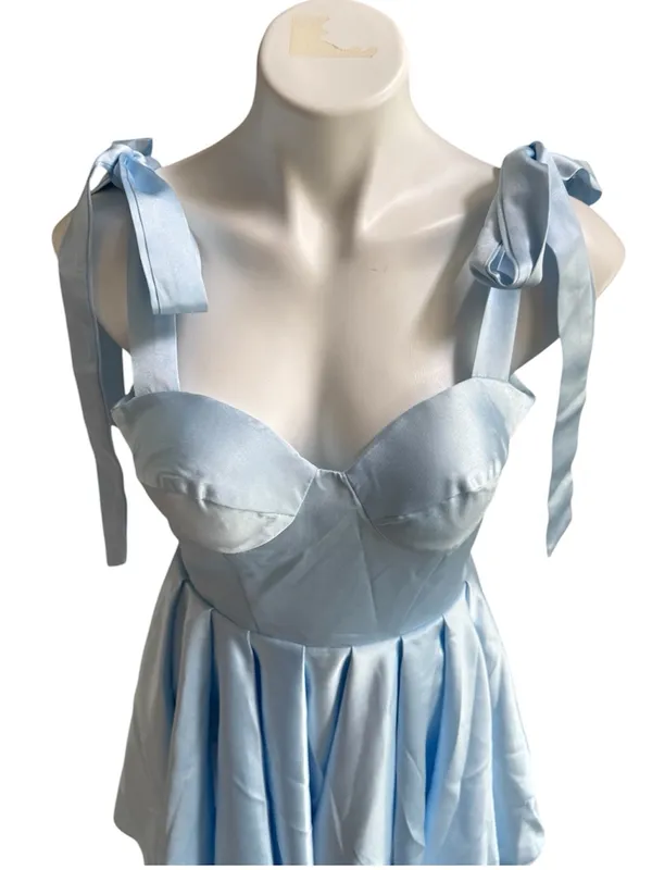 ABCDress Satin Cocktail Party Dress Blue Size 4 NWT - Image 4