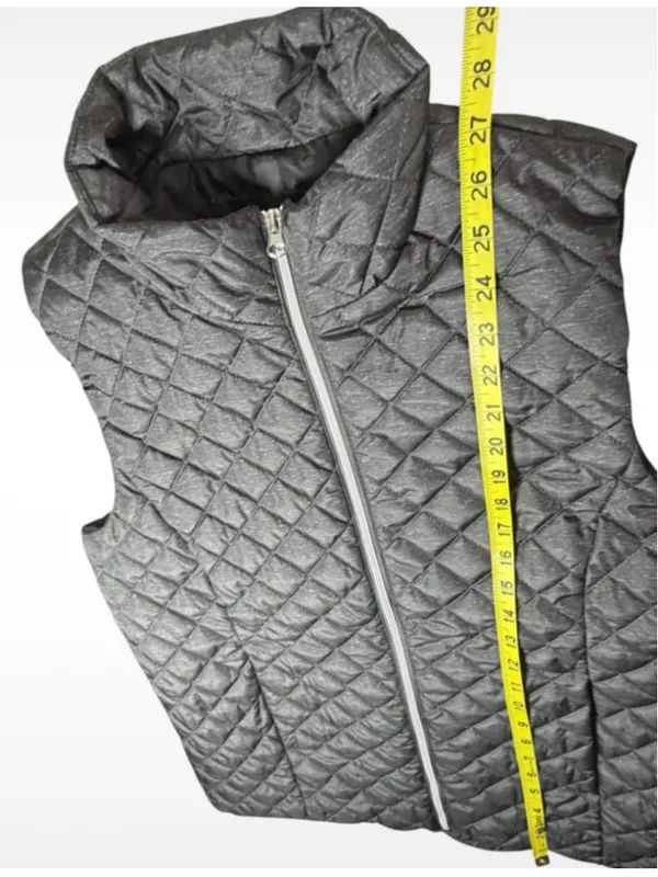 Women's Banana Republic Quilted Puffer Vest Grey Size L NWT - Image 7