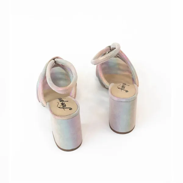 FREE PEOPLE COLETTE CINCHED HEEL RAINBOW METALLIC Size 6.5 - Image 6