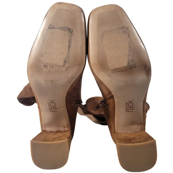 Nordstrom Rack Women's Tan Suede Block‎ Heel Knee High Boots Size 10M - Image 7