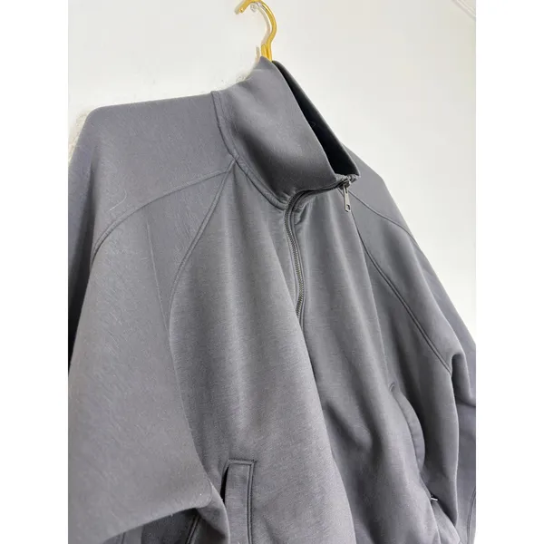 Abercrombie & Fitch YPB neoKNIT Cinched Full-Zip Hoodie Medium Grey Athletic - Image 8