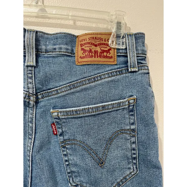 Levi's Ribcage Straight Ancle Jeans Size 27 Distressed Raw‎ Hem High Rise - Image 5