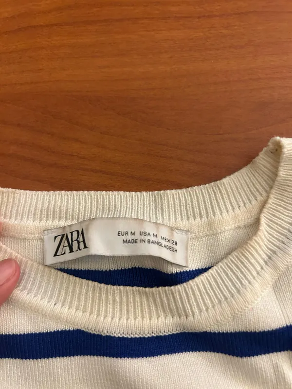 ZARA Cropped Striped Tee - Image 3