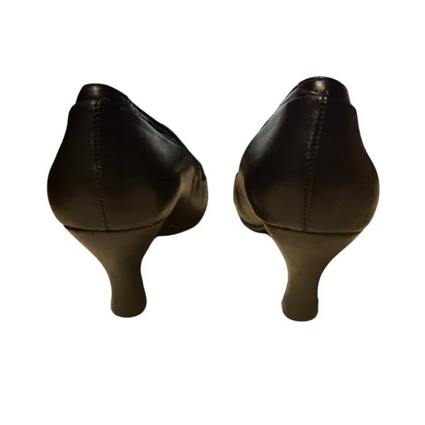 Hush Puppies Rosemore Black Leather Comfort Kitten Heel Pumps size 7.5M - Image 4