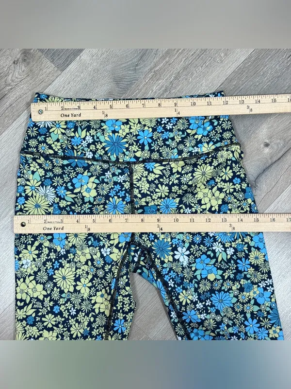 Free People Movement Lose Control Floral‎ Wrap Waist Leggings Blue Small Boho - Image 10