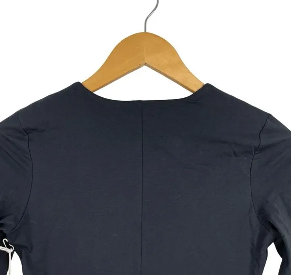 New Everlane The Short-Sleeve Crew Neck Bodysuit Black Thong Size Small - Image 8