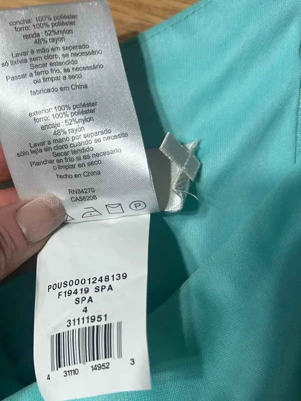 David’s bridal Malibu blue one-shoulder floor length, lace inset @one waistline. - Image 10