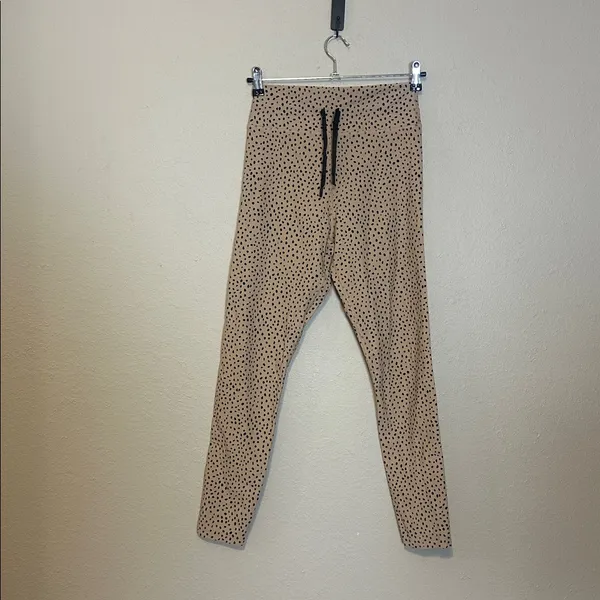 White Fox x Sarah's Day Leggings‎ High Waist Drawstring Speckled Print Medium - Image 2