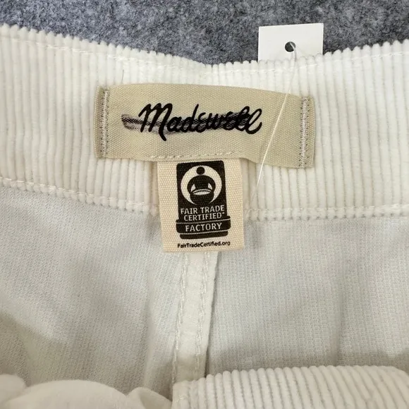 Madewell Size 29 Emmett Wide Leg Cream‎ Corduroy Pants High Rise Full Length NWT - Image 8