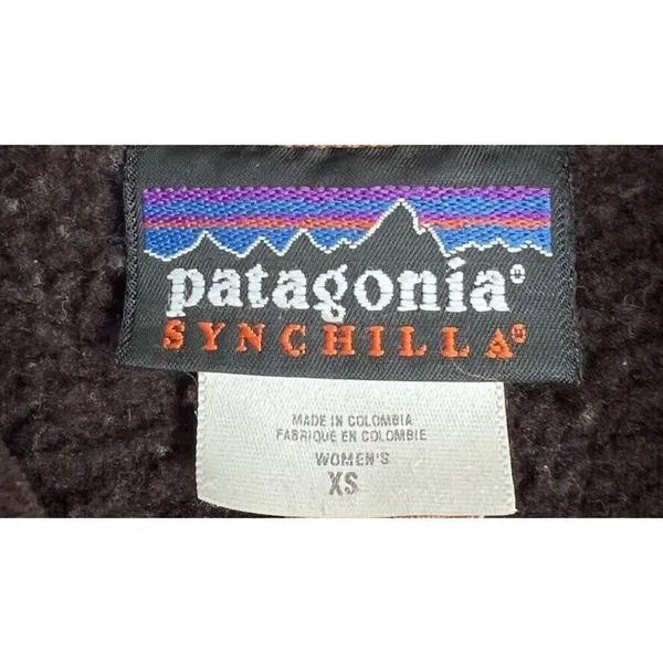 Patagonia Synchilla Jacket Women’s XS Full Zip Ribbed Knit Brown Outdoors Hike - Image 8