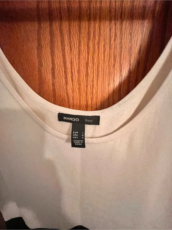 Mango Two-Tone White and Black Tank Mini Dress - Image 4
