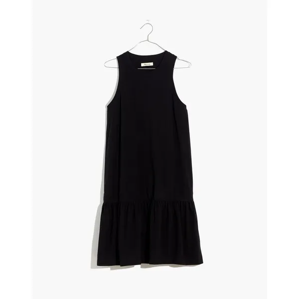 Madewell Women's Brightside Ruffle Hem Tank Mini Dress sz S Black - Image 5