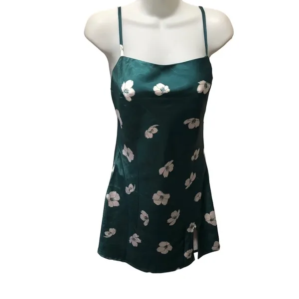 Princess Polly Ultra Mini Slip Dress Floral Print Size 2 Green White Whimsigoth - Image 6