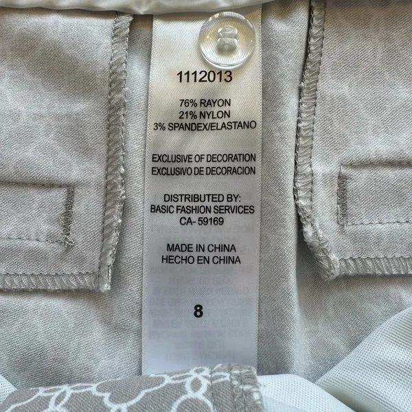Mario Serrani Italy Size 8 Comfort Stretch Chino‎ Shorts Tan Geometric Print - Image 5
