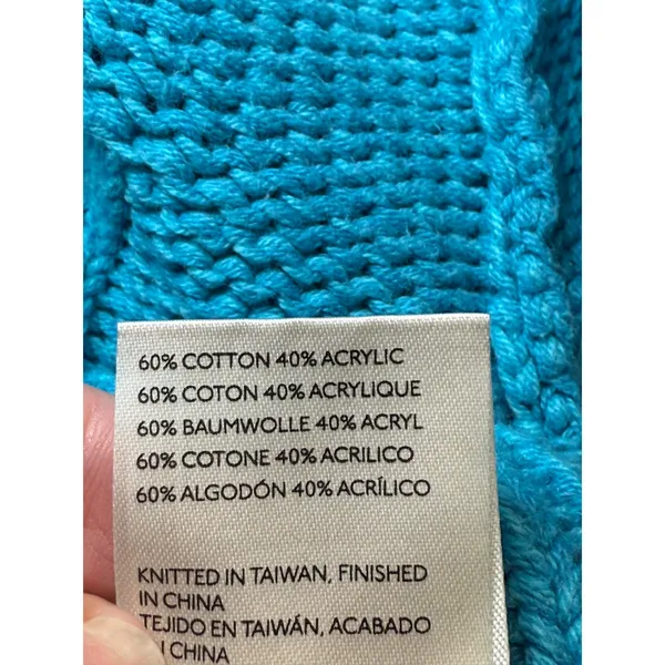 Free People Blue Cable Knit Cropped Sweater Size S‎ - Image 7