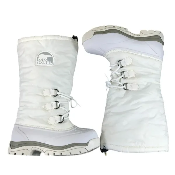 SOREL Snowlion Insulated Knee High Winter Boots Sz 9 White Cozy Stylish Durable - Image 4