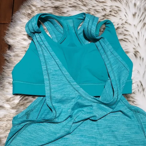 Lululemon Glide and Stride TankHeathered Viridian Green /‎ Viridian Green size 4 - Image 6