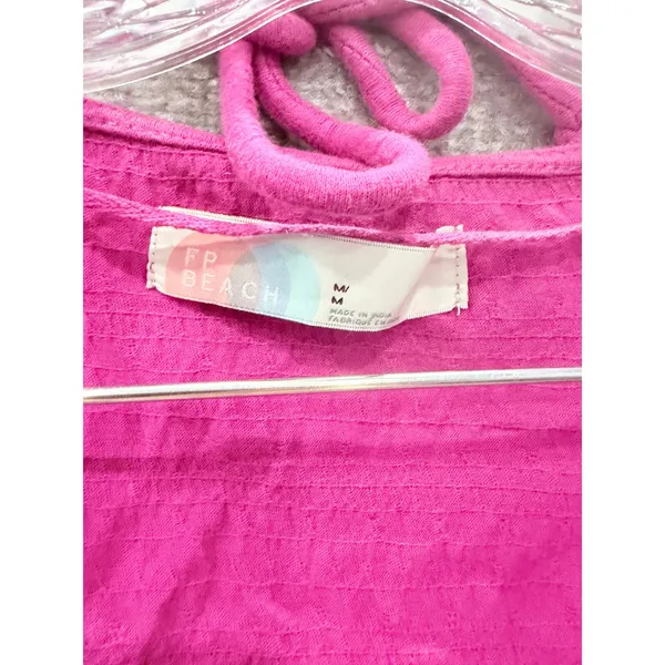 Free People Mini Dress Women Medium Pink FP Beach Open‎ Back Halter Boho Summer - Image 4