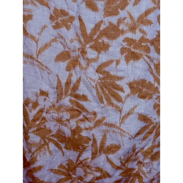 Abercrombie & Fitch White Tan Floral Linen Side Slit Micro Mini Skirt Size Small - Image 6