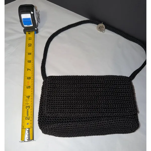 The Sak Crochet Shoulder Bag Womens Small Black‎ Woven Y2K Purse - Image 4