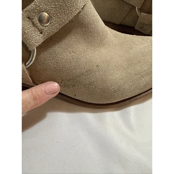 Lucky Brand Bolton Ankle Boots Women’s 8M Beige Suede Zip Up - Image 4