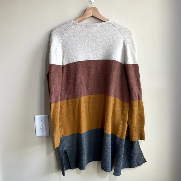 Madewell‎ wool-alpaca blend colorblock knit open front cardigan women's size XS - Image 7