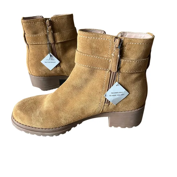 Cole Haan Catherine Ankle Bootie Waterproof Brown Suede Leather Women's 7.5‎ - Image 5