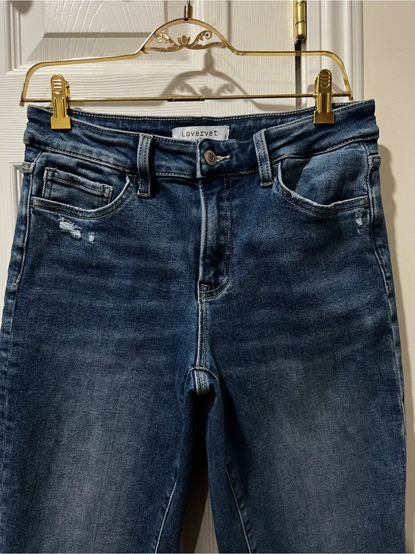 Lovervet By Vervet Mid Rise Full Length Straight Leg Jeans Size 28/7 Stretch - Image 7