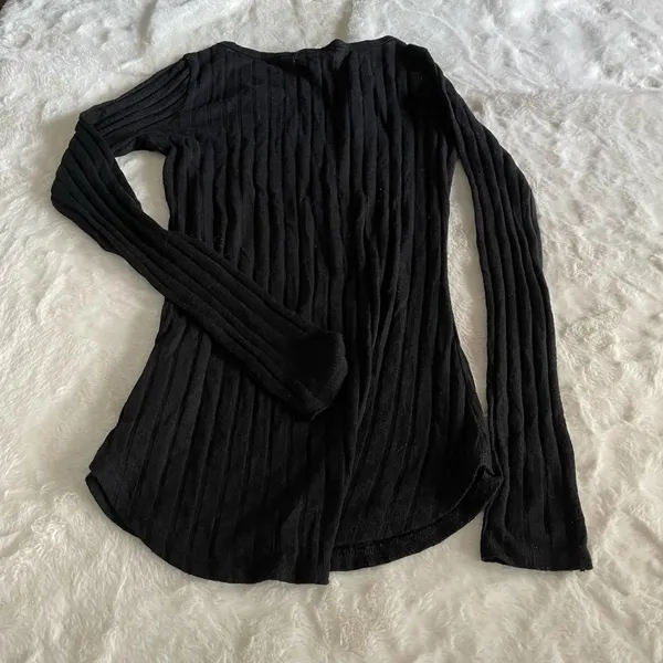 abercrombie and fitch blue ribbed long sleeve top shirt size extra small XS - Image 2