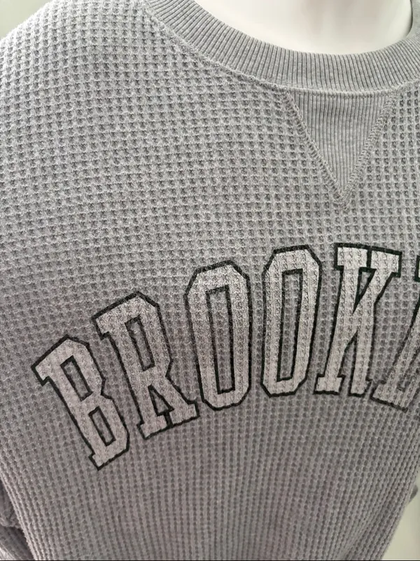 Aerie Brooklyn The Sweat Waffle Crew Oversized Sweatshirt Medium - Image 5