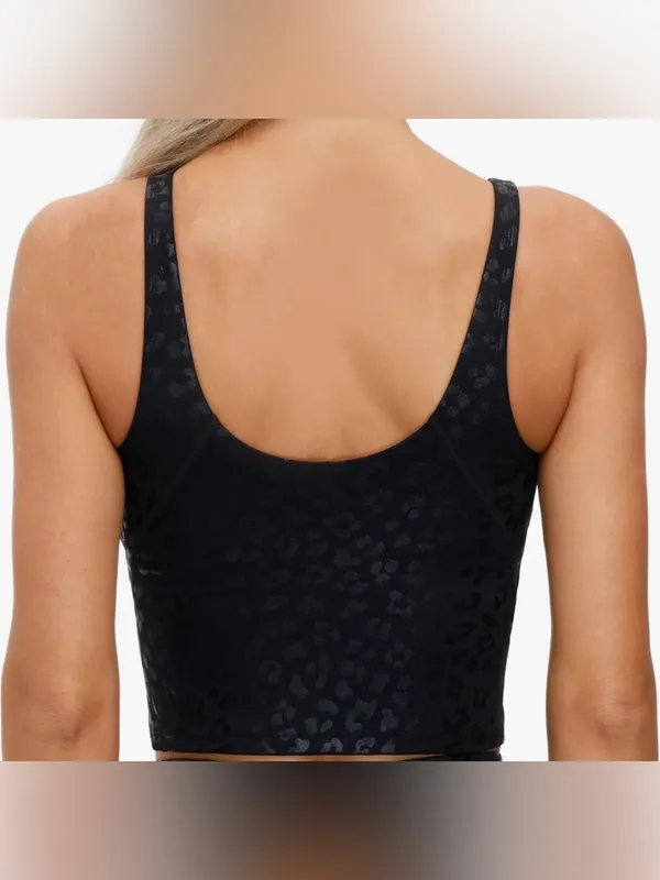 The Gym People Womens' medium Sports Bra Longline Wirefree Padded Medium Support - Image 3