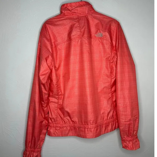 North Face Full Zip Windbreaker Jacket Women's Size Medium Lined Hiking Pink - Image 2