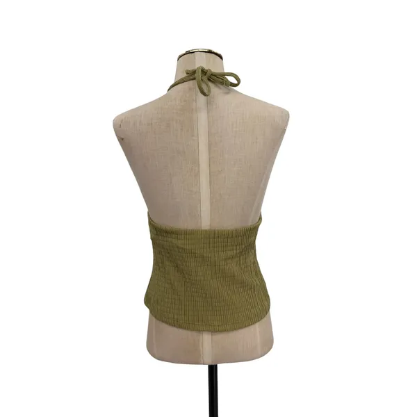Andie Swim The Baja Top Sage Green Textured Halter Swim Top Size Small‎ - Image 6